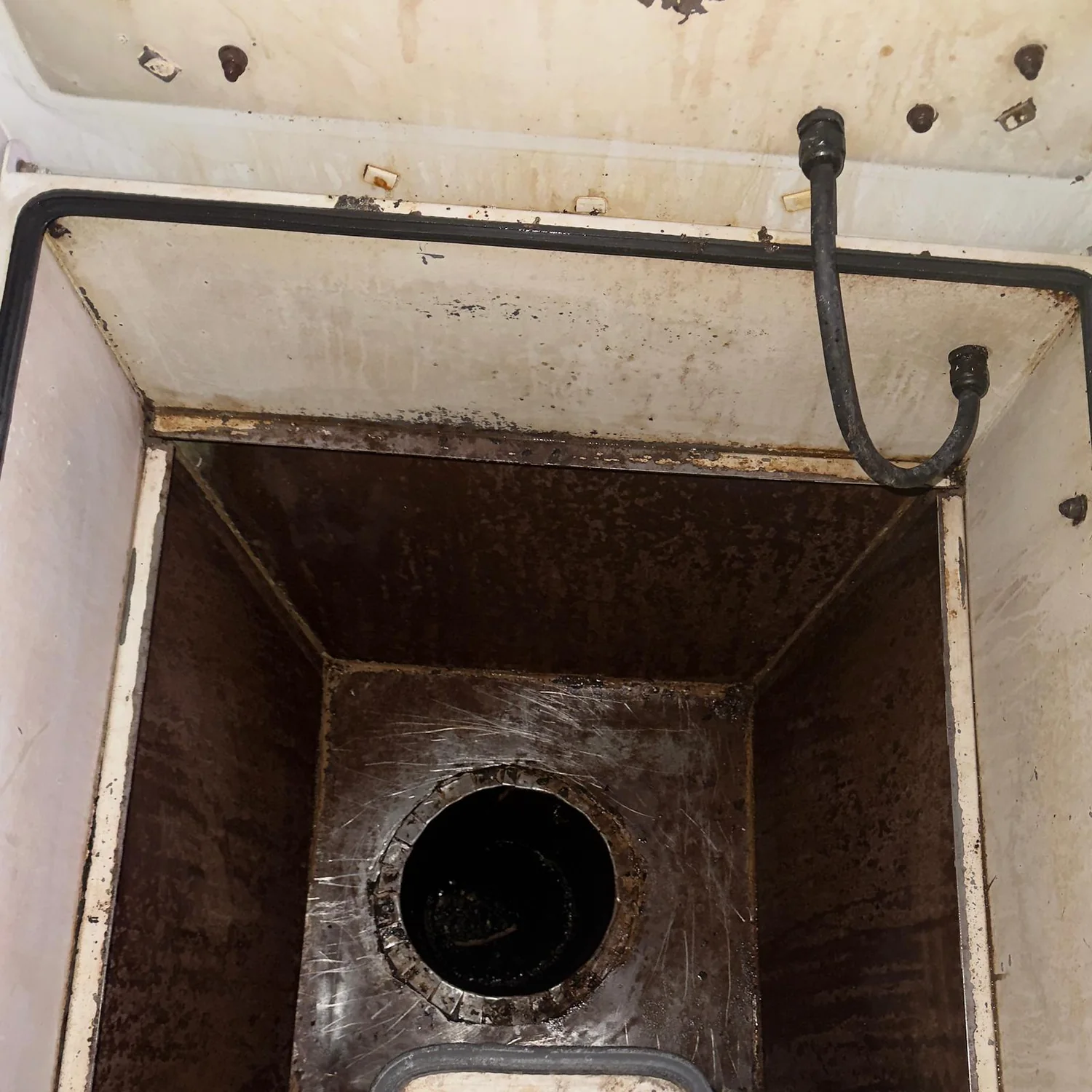 Exhaust fan housing after cleaning