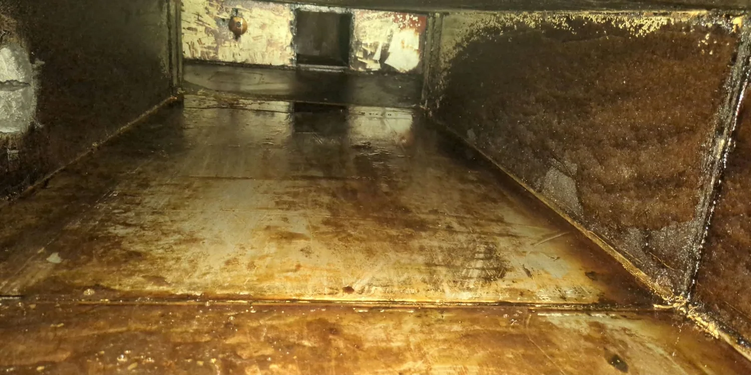 Rectangular duct after cleaning