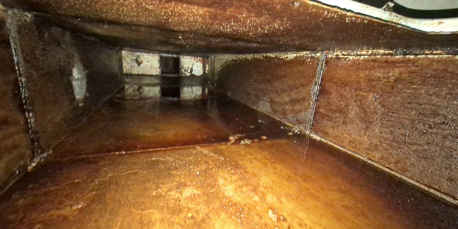 Rectangular duct before cleaning